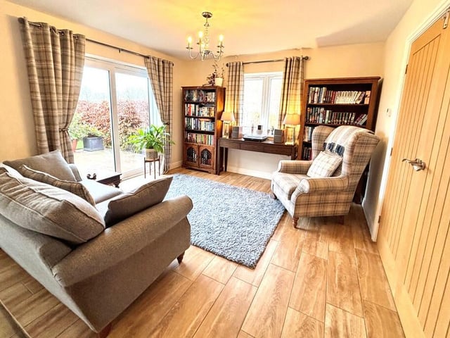 The day room forms part of the contemporary open plan design.