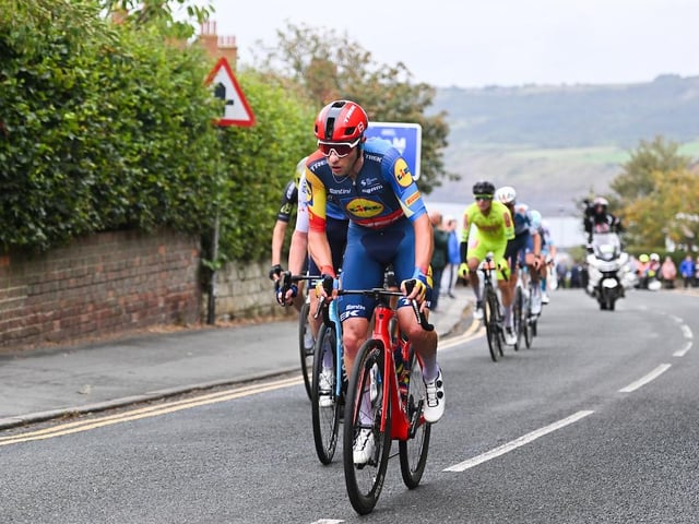 Lidl-Trek Future Racing team at Robin Hood's Bay.