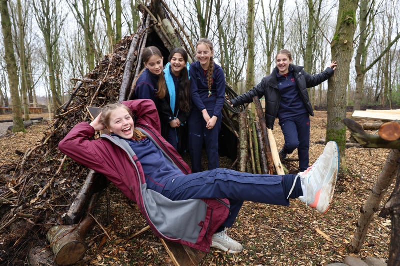 Students enjoying the opening of the Adventure Wood at North Yorkshire Water Park