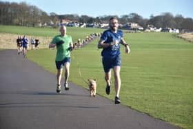 James Briggs, left, chases clubmate Nick Jordan at Sewerby.