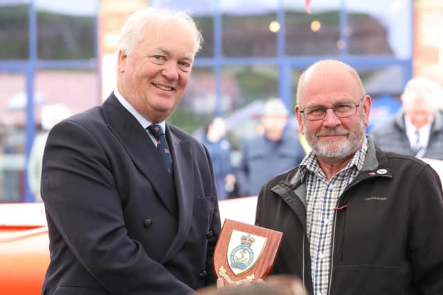 Stewart Gildroy who helped restore the old rowing lifeboat, with Mark Dowie.
Picture: Ceri Oakes / RNLI