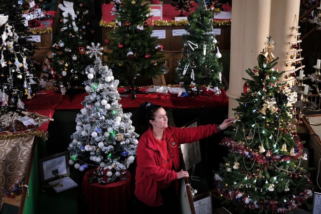 Church Maid Nicola Hutchinson views the festive trees.
picture: Richard Ponter, 225201h