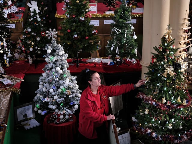Church Maid Nicola Hutchinson views the festive trees.
picture: Richard Ponter, 225201h