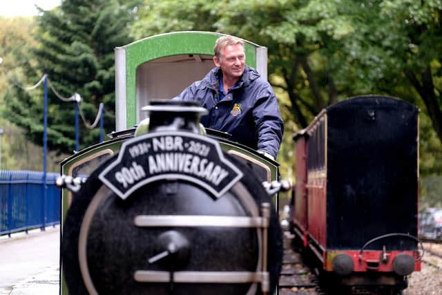Train Driver Mike Johnson ready for the whistle