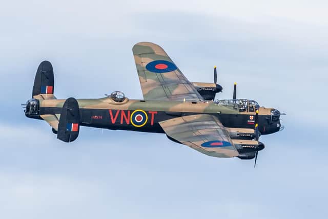 The Lancaster bomber at a previous Whitby Regatta. picture: Brian Murfield