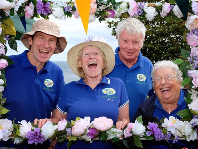 Filey in Bloom team have fun...Steve Draycott, Janet Cliff, Alan Wilkinson and Marion Wright.
223031j