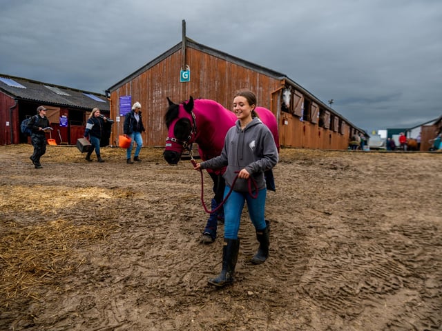 Summer Ali, aged 14, of Bradford, exercising 15 year old Fell Pony Summerhouse Don