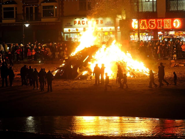 North Bay, Scarborough. Every year, people gather on North Bay to have their own bonfires and fireworks display on the beach.