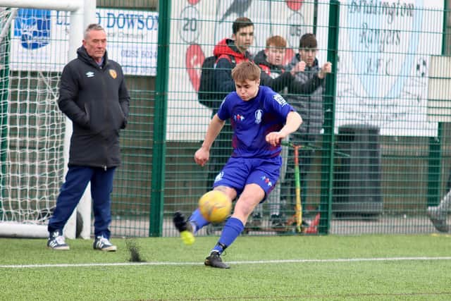 Brid Rovers MIllau on the attack in the Junior Country Cup clash.