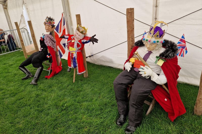 There was a coronation theme for this year's scarecrows
