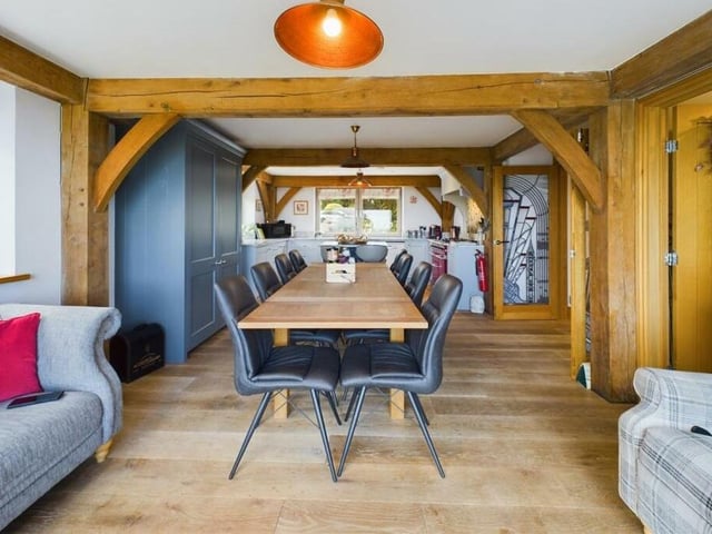 The spacious dining area, linked with the kitchen.