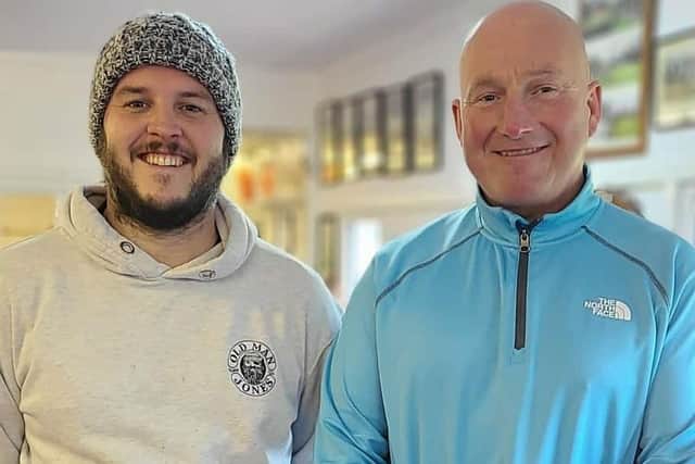 Runner-up Adam Chilvers, left, and Dukes Park Merit winner Alan Landers.