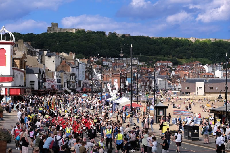 Crowds gathered to watch the parade