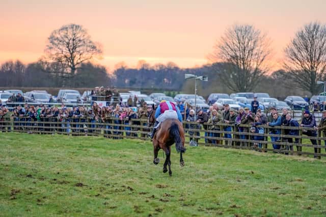 Yorkshire Jockeys Club point-to-point action at Charm Park