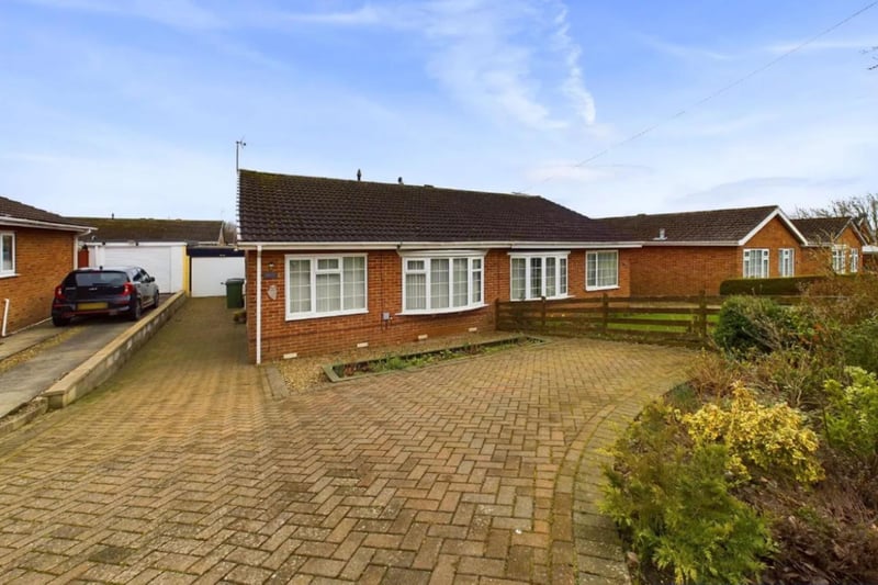 This two bedroom semi-detached bungalow is for sale with Hunters for £200,000.