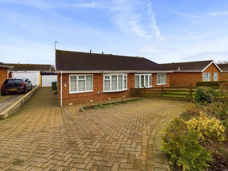This two bedroom semi-detached bungalow is for sale with Hunters for £200,000.