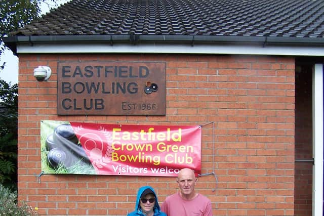 The Eastfield Doubles Merit winners Sue Holdsworth and Tim Purcell.