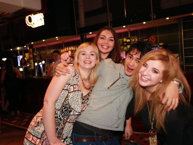 Jess, Emily, James and Claire enjoying student life in Quids Inn.