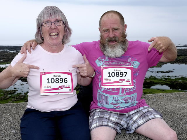 Holidaymakers Rochelle and Tony Edwards get ready in 2019.
