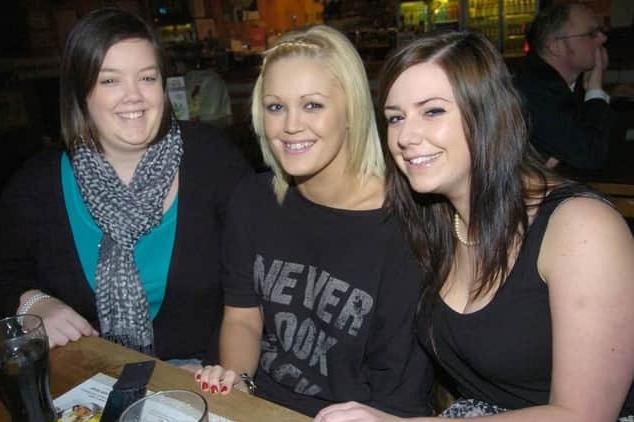 Rebecca, Abbie, and Jade sample Barracuda's menu.