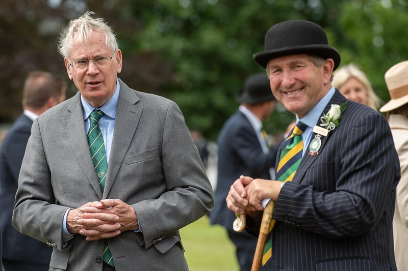 HRH The Duke of Gloucester having a tour of the showground with Great Yorkshire Show Director Charles Mills