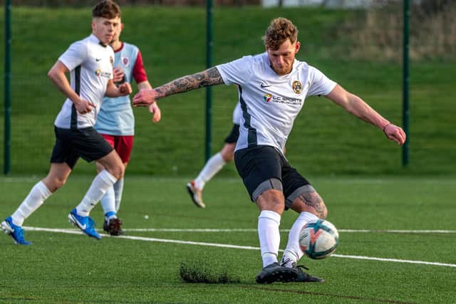 Karl Storr was on target for the Fishermen on Saturday. Photo by Brian Murfield