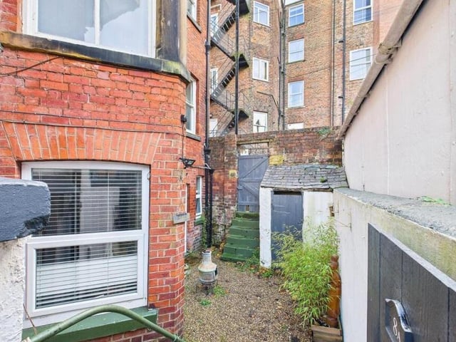 The walled exterior yard area.
