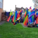 Pride flags hang on a washing line ahead of the big event. Photo: Bridlington Pride