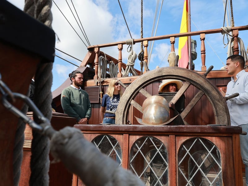 On board The Galeon Andalucia in Scarborough.
