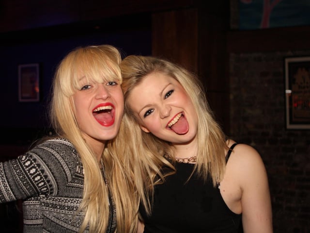 Harriet and Amy looking stunning in Blue Lounge.
