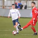 Lewis Dennison on the attack v Consett