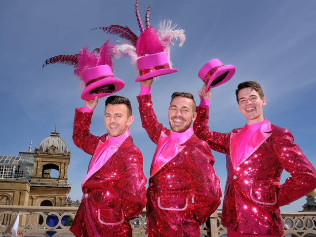 Here come the boys ... Kieran Hillam, Gavin Peters and Michael Pellman