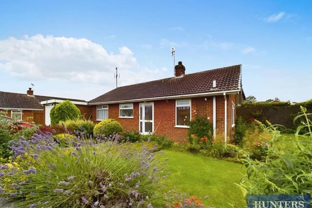 This two bedroom and one bathroom detached bungalow is for sale with Hunters with a guide price of £250,000.