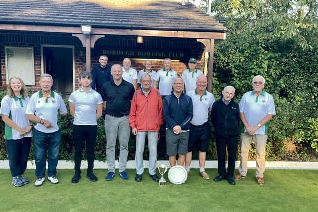 A mixture of the Saturday, Tuesday and Thursday players. celebrate their East Coast of Yorkshire Crown Green Bowling Association title successes.