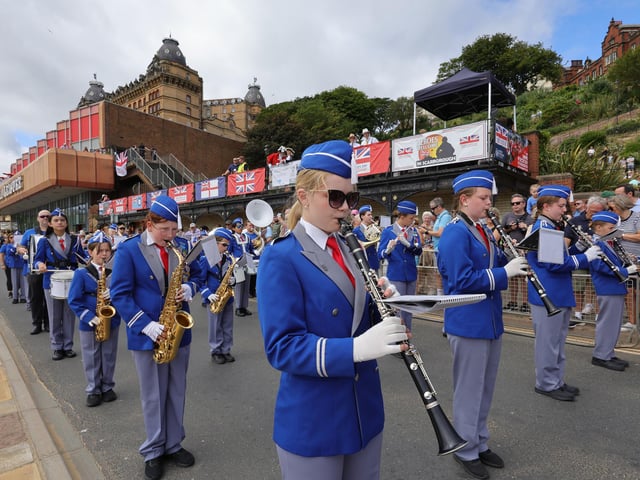 Konnerud Skolekorps play in front of the formal area on Armed Services Day - Image: Richard Ponter