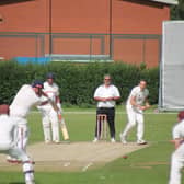 Pocklington opener Martin Stables hits out against Yapham's Jon Flint on his way to making 51. PHOTO BY PHILGILBANK