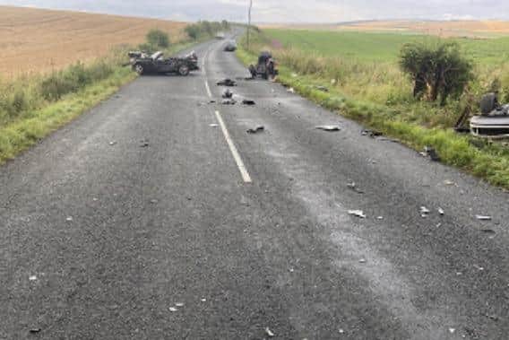 The aftermath of the accident on the B1248, near Malton.