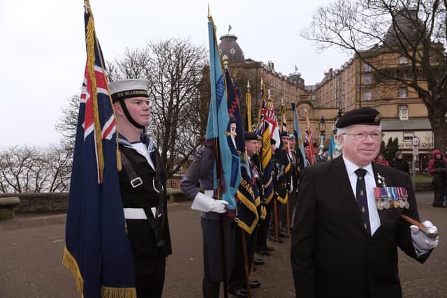Standard bearers at the Town Hall