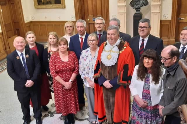 New charter mayor Cllr John Ritchie alongside other Scarborough-area councillors.