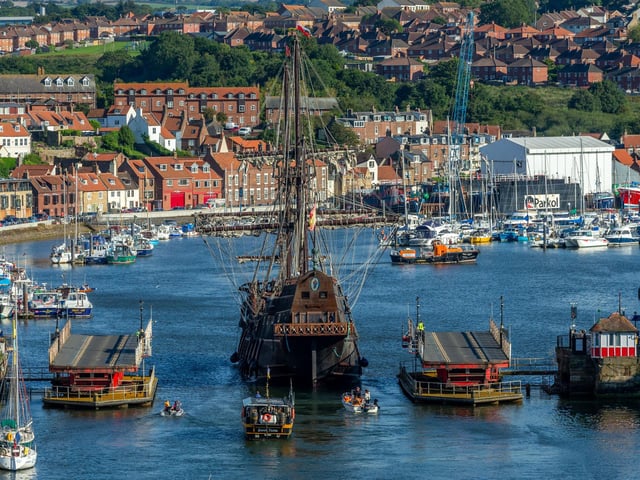 Whitby Swing Bridge opens to welcome its new visitor.