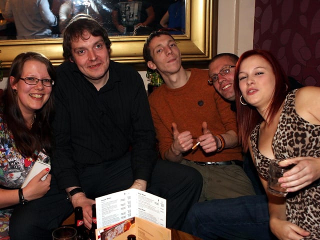 Lorraine, Dav, Liam, Orangie and Becky celebrating Orangie's 28th Birthday.