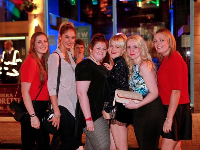 Leah, Abi, Eden, Jade, Briorny and Melissa heading to Blue Lounge for student night.