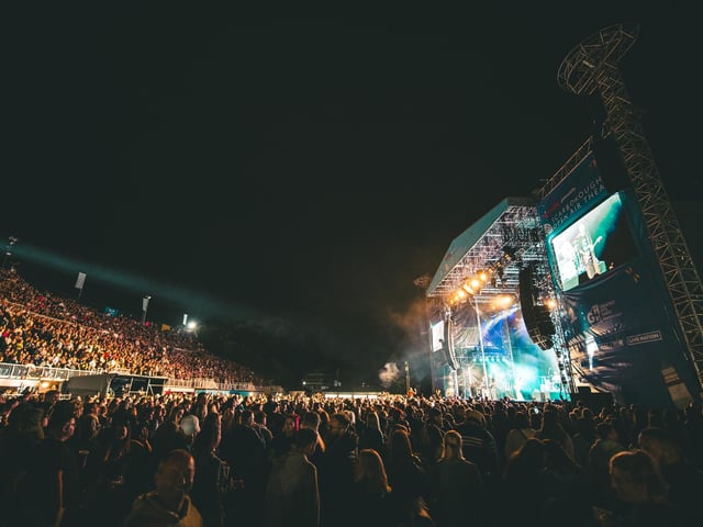 A sell-out crowd in Scarborough for the Busted concert.
