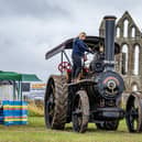 Leanna Robinson chats with Amy Simms by their 1891 Fowler traction engine