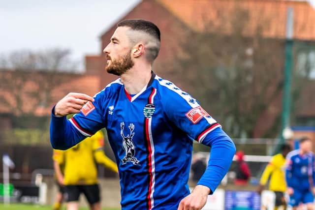 Brad Fewster was on target for Whitby Town