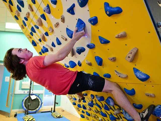 Nate Bonney tests out one of the new climbing areas. photo: Richard Ponter