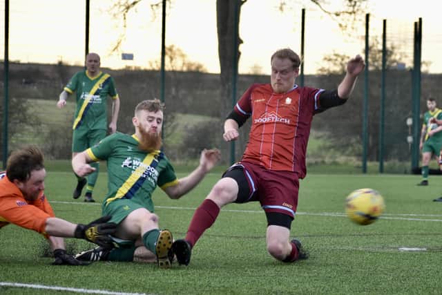 Brid Rovers Pandas get stuck in against Easington United Reserves.
