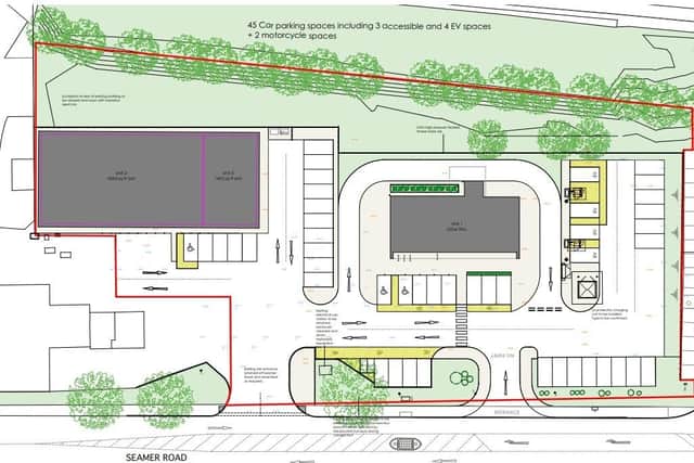 Proposed Seamer Road drive-through and retail units.  image: Wake Morley Architects Limited