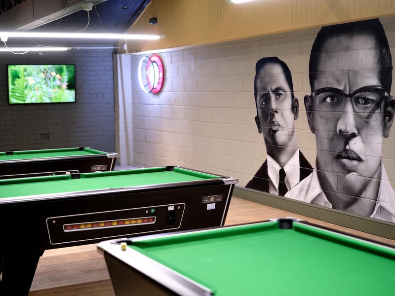 The Krays watch over the pool area