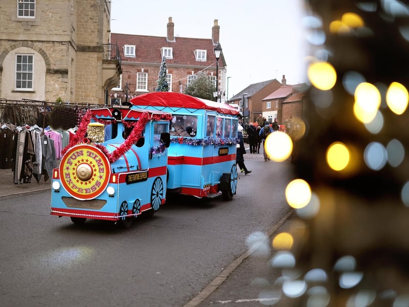 The festive land train kept visitors entertained with free tours around the town’s picturesque Market Place.